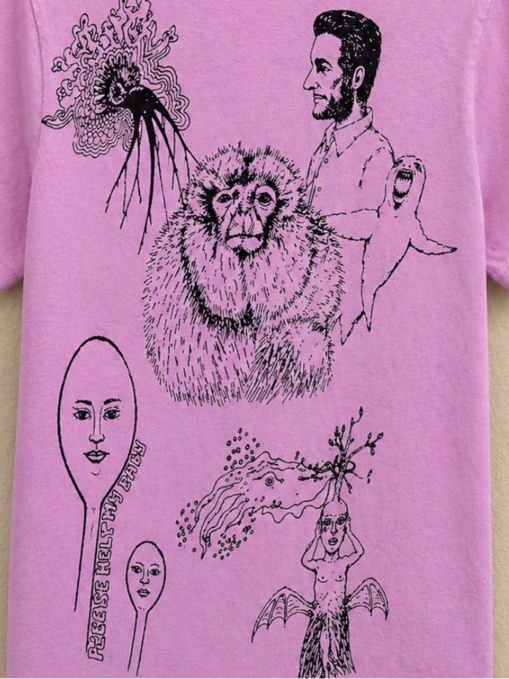RARE! FREECITY "Workshop Doodles" Hand-Screened Tee Small Excellent Condition! - Picture 4 of 8